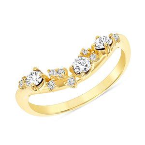 Scattered Diamond 14K (or 18k upon request) Yellow Gold Cluster Ring